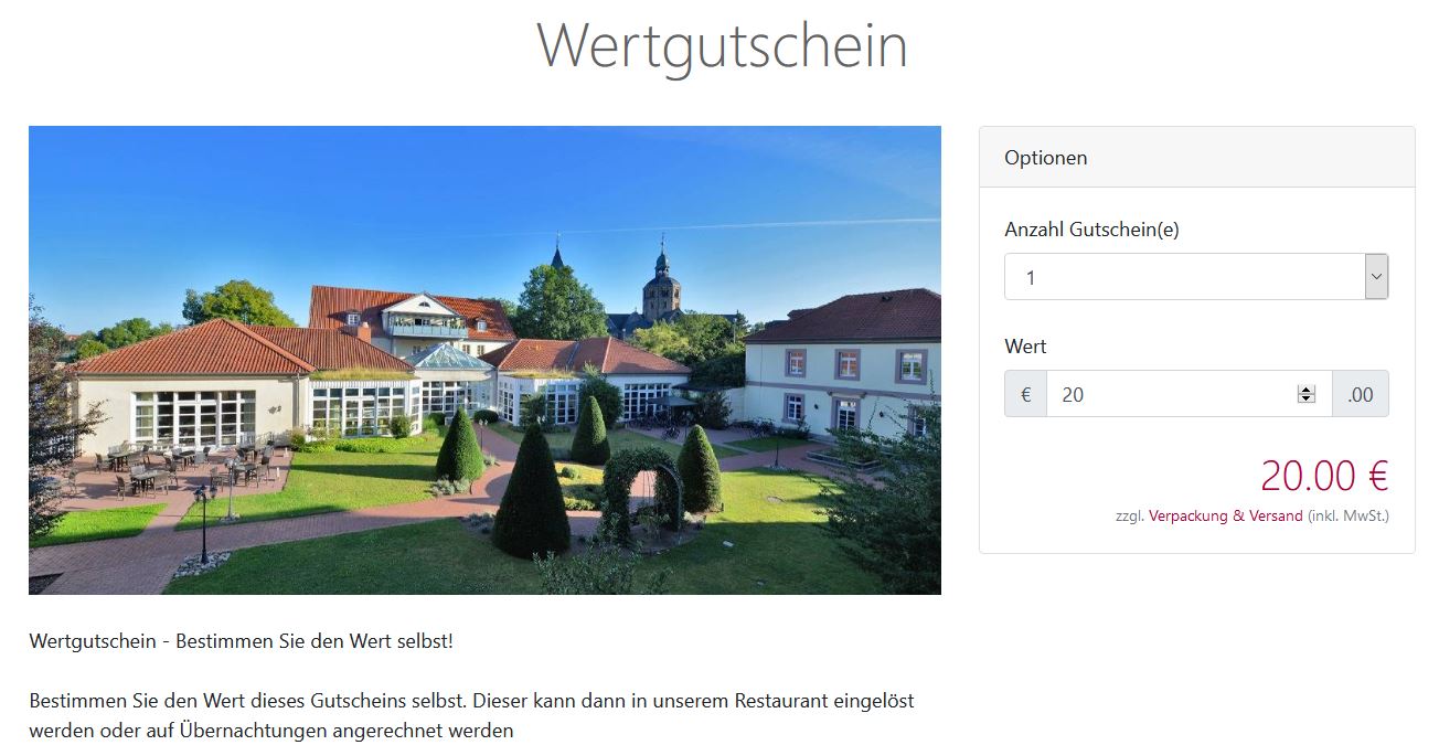 Value Voucher – Determine the value yourself! - Hotel Stadt Hameln