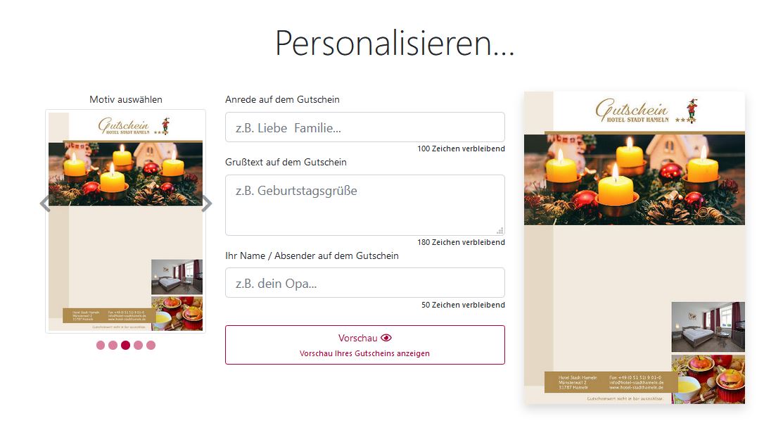 gutschein personalisieren