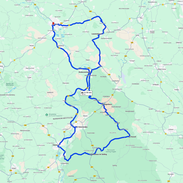 Motorradstrecke Höxter Karte